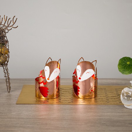 童趣铁艺烛台家用客厅烛台家居氛围摆件烛光晚餐镂空蜡烛杯可定制