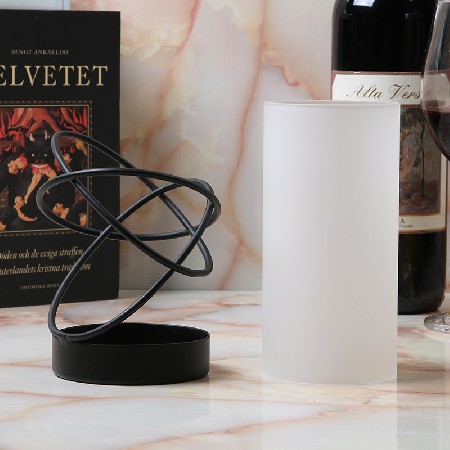 Candle cup, European style glass candle stand, minimalist wedding decoration, hotel home decor, restaurant, bar, frosted glass candle holder