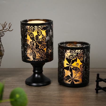 跨境欧式ins创意铁艺烛台蜡烛托圆形家居摆件装饰品蜡烛容器 定制