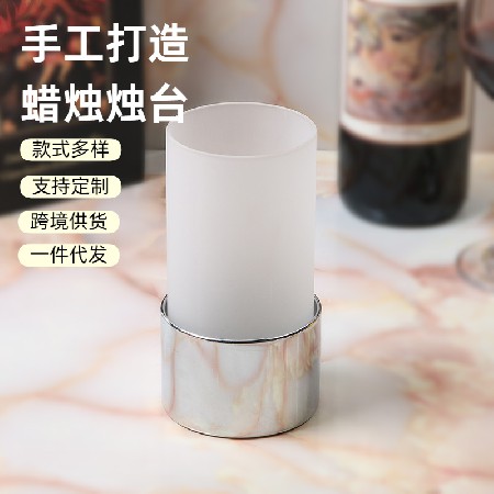 Nordic style simple and fashionable metal electroplating candle holder candle lamp dining table decoration fashionable accessories romantic customization