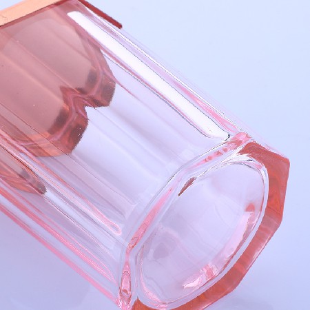 跨境蜡烛杯透光玻璃氛围金属盖蜡烛香薰罐家居七彩设计定制烛台