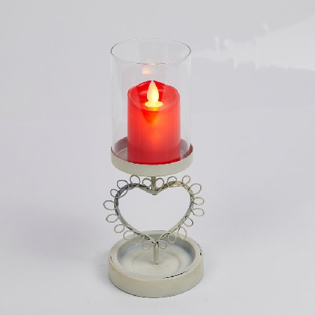 蜡烛台摆件镂空白色情人节燭台婚庆烛光晚餐道具装饰托盘定制铁艺