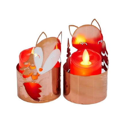 跨境热销小狐狸烛台香薰蜡烛底托创意家居装饰摆件容器可定制复古