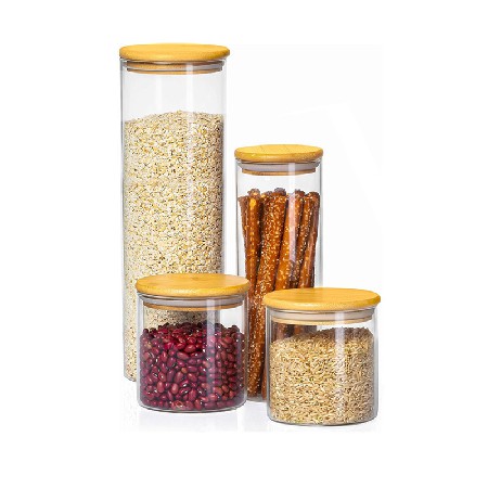 Rice, miscellaneous grains, glass sealed jar, household kitchen storage container, snacks, salt, candy, glass storage jar can be customized