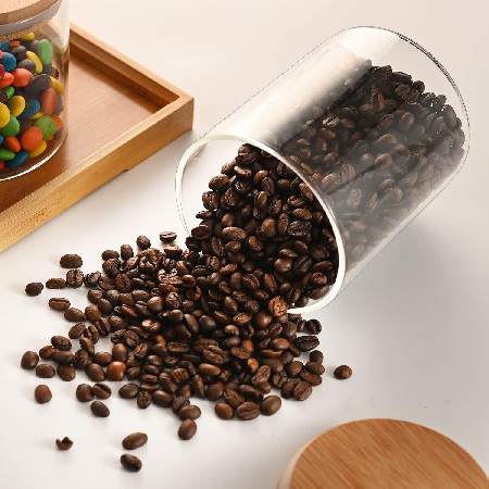 咖啡豆玻璃密封罐家用厨房储存容器零食糖果杂粮玻璃储物罐可定制