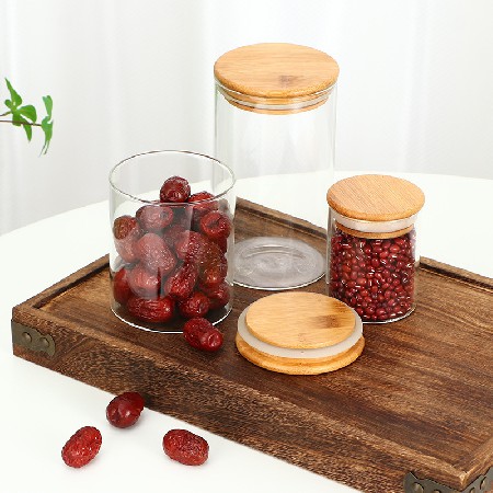 Sealed glass jar, storage jar, transparent food jar, high borosilicate circular tea candy seal, customized processing according to drawings