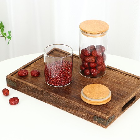 高硼硅玻璃密封罐食品储物罐木盖茶叶陈皮厨房杂粮储物玻璃罐定制