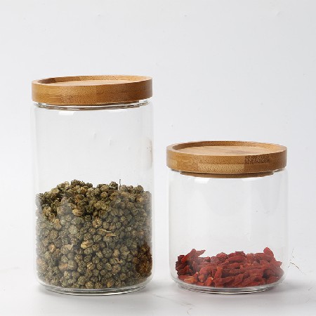 Sealed jar, glass bottle, transparent small tea jar with lid, household kitchen food, miscellaneous grain storage box, storage jar