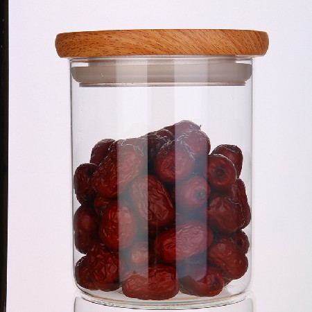 Transparent glass sealed jar, tea jar, kitchen seasoning, candy, flour, kitchen grains, miscellaneous grains storage bottle