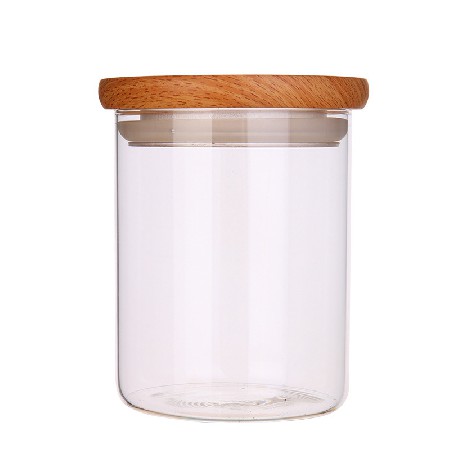 Transparent glass sealed jar, tea jar, kitchen seasoning, candy, flour, kitchen grains, miscellaneous grains storage bottle