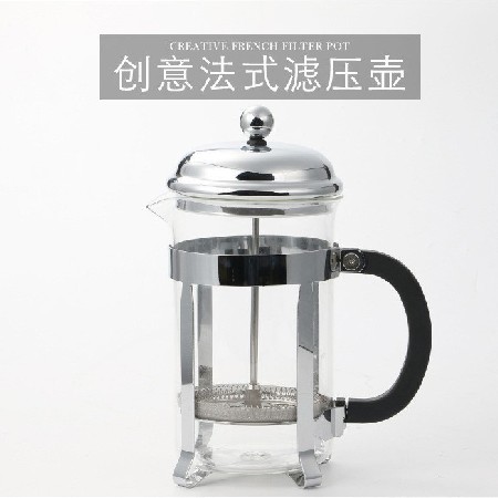 不锈钢法式压壶水壶玻璃内胆家用冲茶器手压过滤杯冷淬壶内胆定制