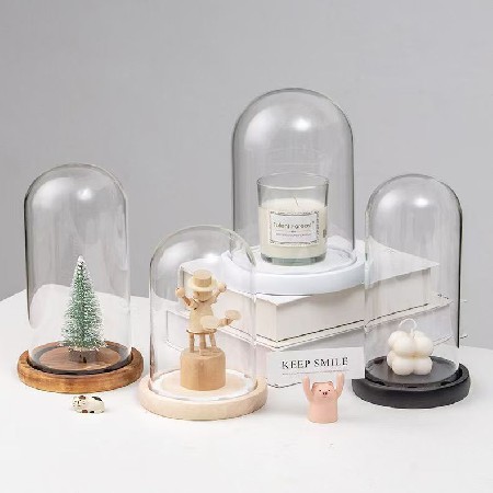 旭昕DIY定制转转底座永生花玻璃罩LED小夜灯生日情人节礼物