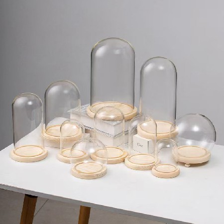 旭昕DIY定制转转底座永生花玻璃罩LED小夜灯生日情人节礼物