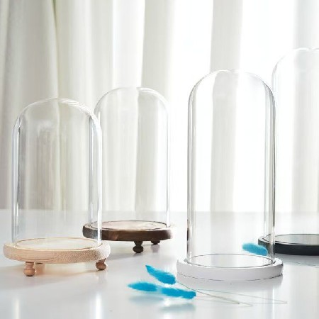 实木底座 永生花玻璃罩花瓶礼物手办玩具 led小夜灯发光底坐 定制