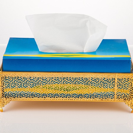 Metal hollow tissue box European gold creative hotel restaurant tissue rack home decoration living room coffee table storage