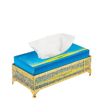 Metal hollow tissue box European gold creative hotel restaurant tissue rack home decoration living room coffee table storage