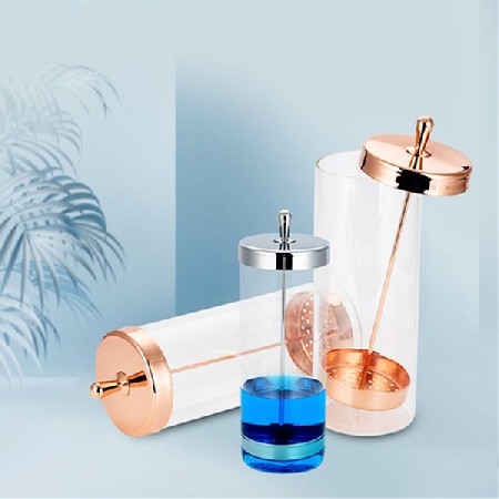 316不锈钢玻璃消毒杯美容美发美甲消毒工具剪刀剃须刀梳子 消毒罐