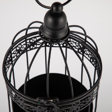 Creative Birdcage Candlestick Black European Simple Retro Candlestick Restaurant Home Decoration Pendant Iron Hollow Customization