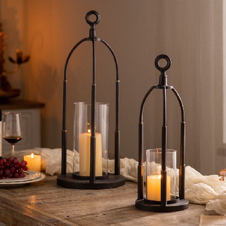 铁艺烛台台花形装饰摆件蜡烛托莲花灯座蜡台摄中古欧式美式复古